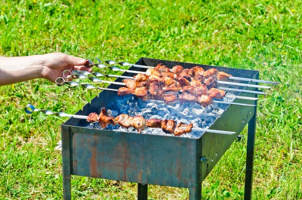 A húst a grill pörkölt — Stock Fotó