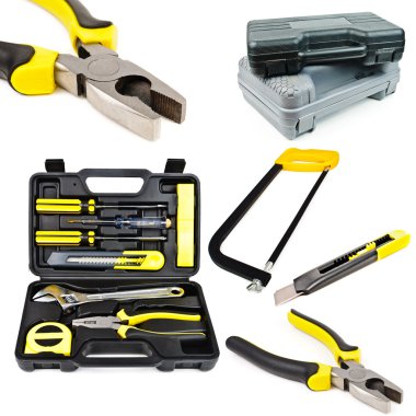 Set of tools in the case clipart