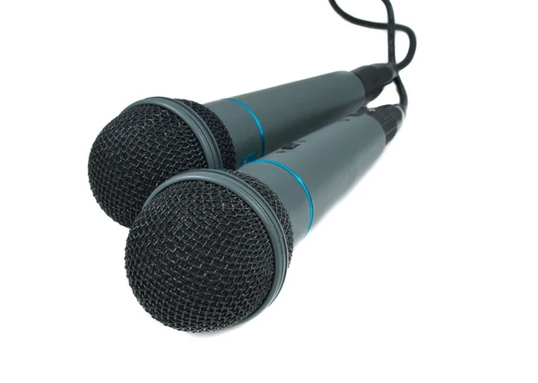 Karaoke mikrofon. izolované na bílém pozadí — Stock fotografie