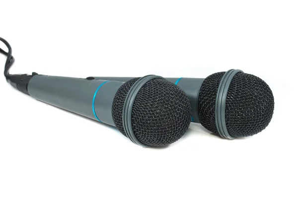 Karaoke-Mikrofon. isoliert auf weißem Hintergrund — Stockfoto