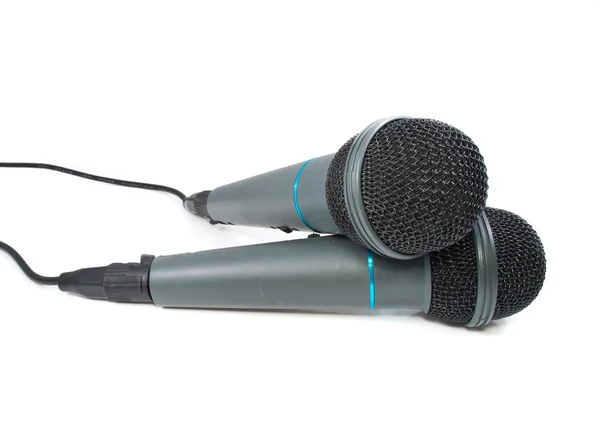 Karaoke mikrofon. isolerad på vit bakgrund — Stockfoto