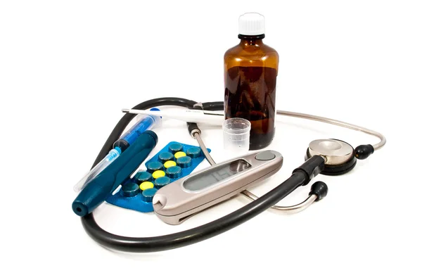 Medicinsk utrustning och läkemedel Stockfoto