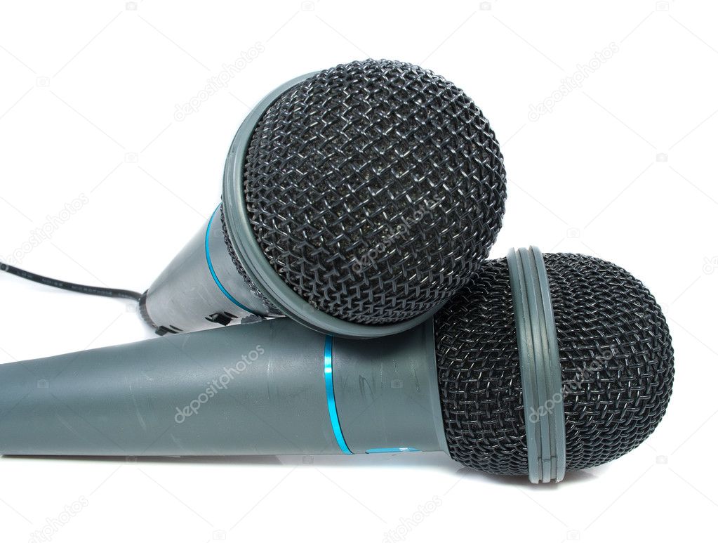 Karaoke microphone. Isolated on white background