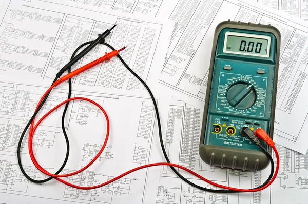 Diversi schemi di tester elettrico ed elettrico — Foto Stock