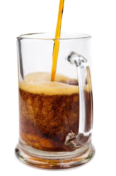Dark beer. Photo pour beer into a glass — Stock Photo, Image