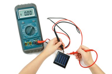 Electronic tester and solar battery clipart