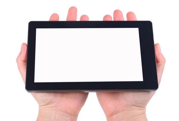 Hand und Tablet-PC — Stockfoto