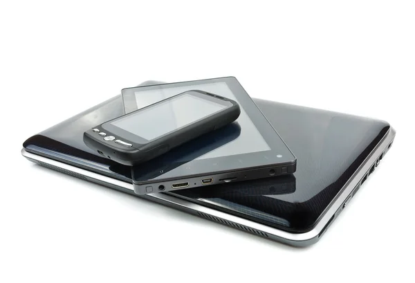 Laptop, tabletta Pc és érint-képernyő telefon — Stock Fotó