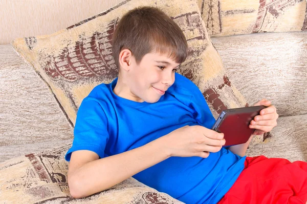 stock image Boy with a Tablet PC