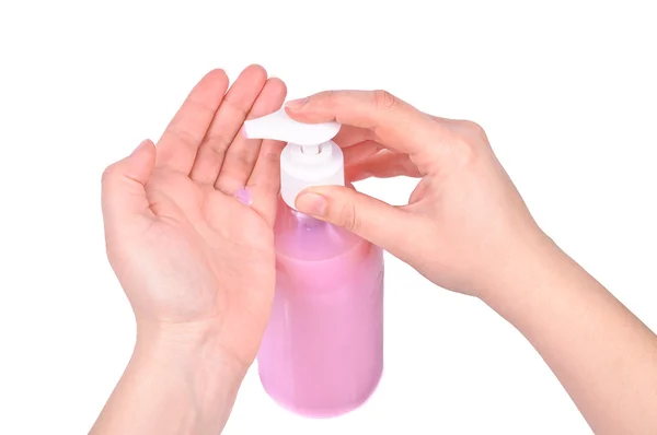 Liquid soap on your hands — Stock Photo, Image