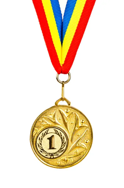 体育奖章。孤立在白色背景上的照片 — 图库照片