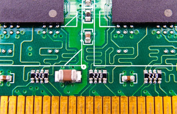 Printed circuit board with radioelements — Stockfoto