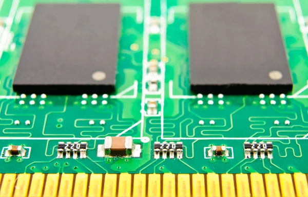 stock image Printed circuit board with radioelements