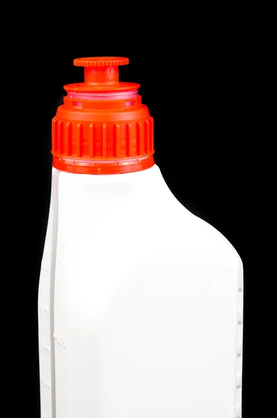 Біла пляшка олії для автомобіля — стокове фото