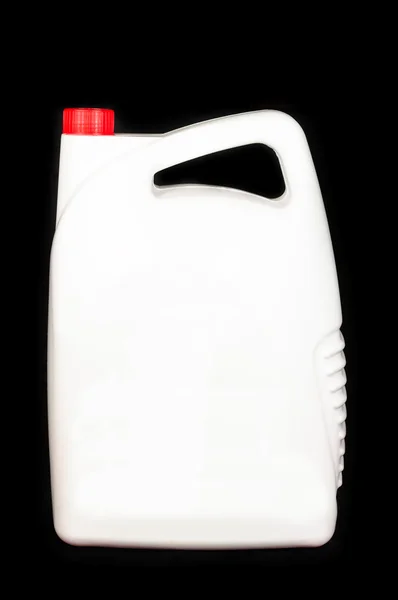 White bottle of oil for the car — Stock Photo, Image