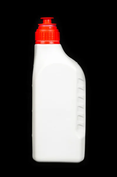 Fehér üveg olaj az autó — Stock Fotó
