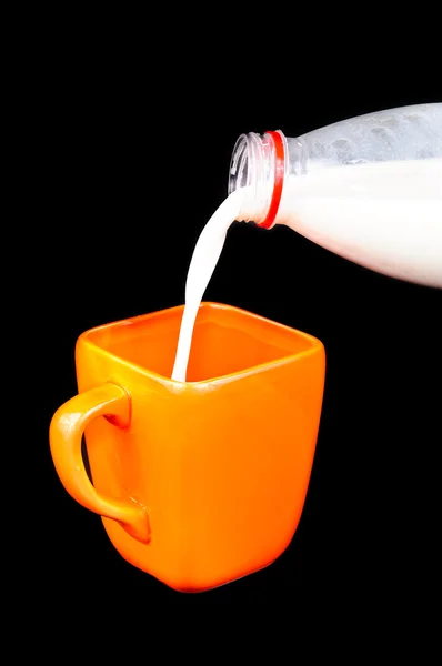 Mugg och en flaska mjölk — Stockfoto