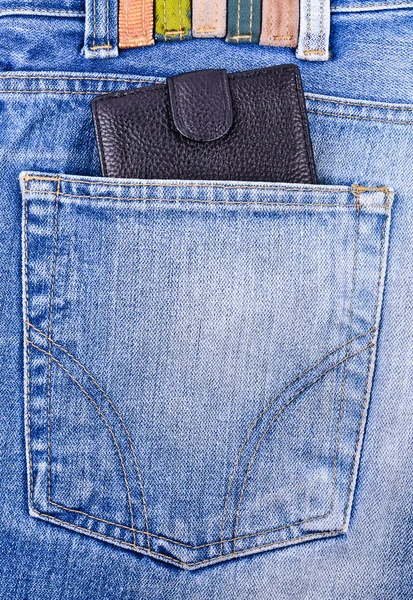 Wallet in the pocket of jeans — Stock Photo, Image