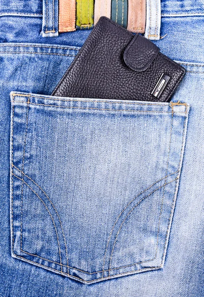 Wallet in the pocket of jeans — Stock Photo, Image