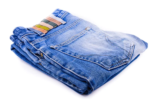 Jeans gestapelt — Stockfoto