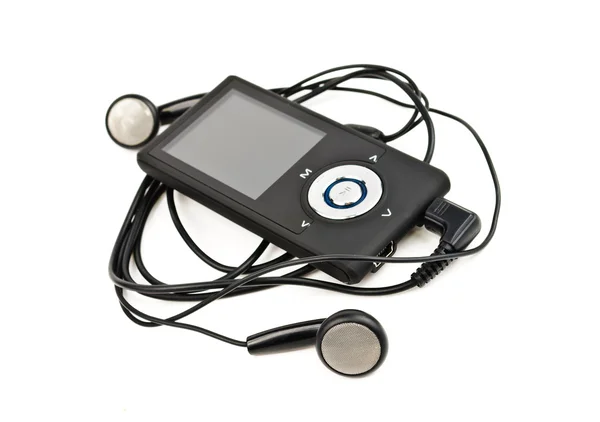 Portable player with headphones — Stock Photo, Image
