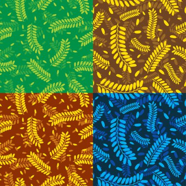 Seamless Tamarind Leaves Patterns clipart