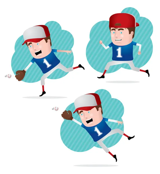 Hráč baseballu v akci — Stockový vektor