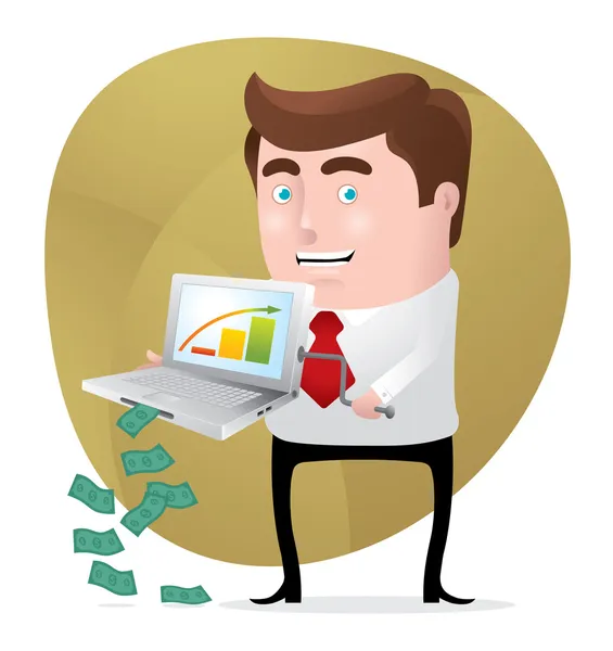 Hacer más dinero en línea — Vector de stock