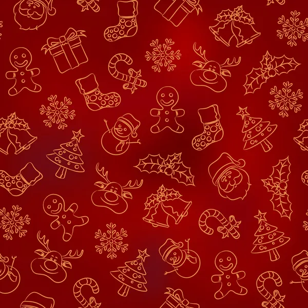 Naadloze doodle patroon - christmas — Stockvector
