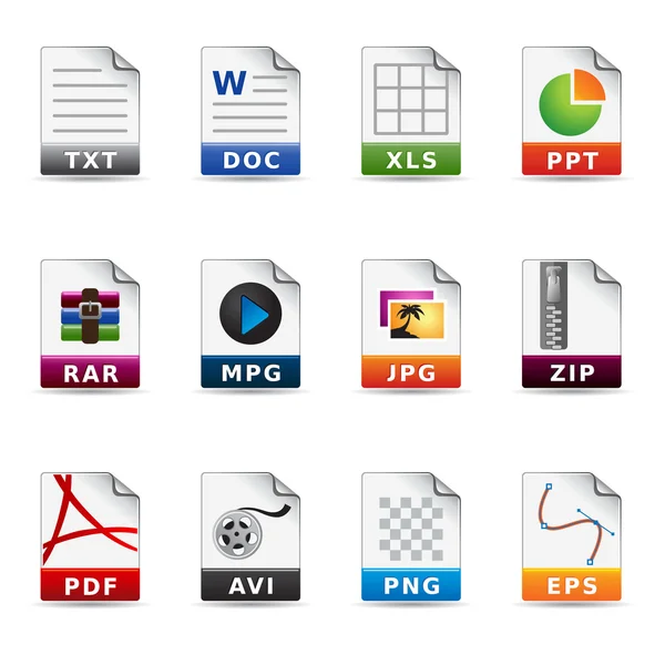 Ícones da Web - Formatos de arquivo — Vetor de Stock