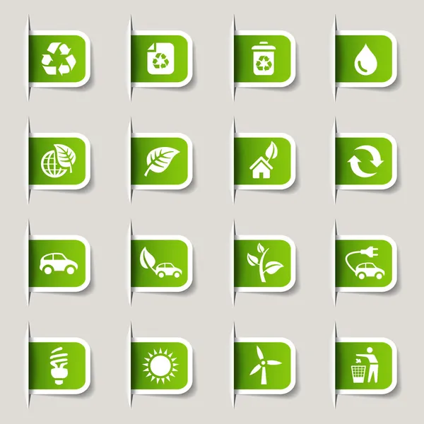 Label - ecologische web iconen — Stockvector