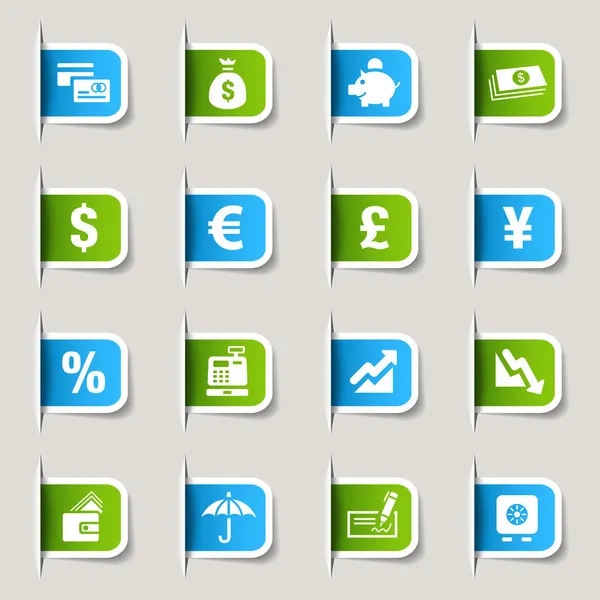 Label - icônes Finance — Image vectorielle