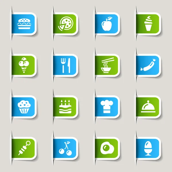 Štítek - potraviny ikony — Stockový vektor
