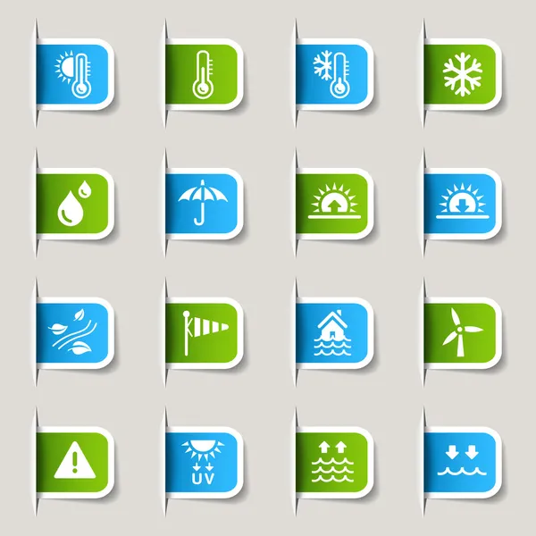 Label- Weather Icons — Stock Vector