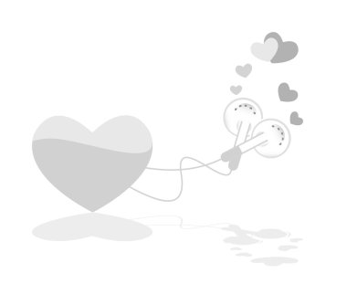 Earphones music love vector clipart