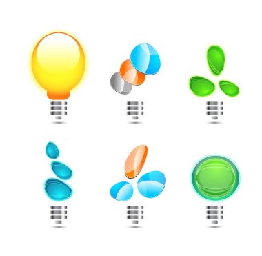 Abstract glass light bulb concepts clipart