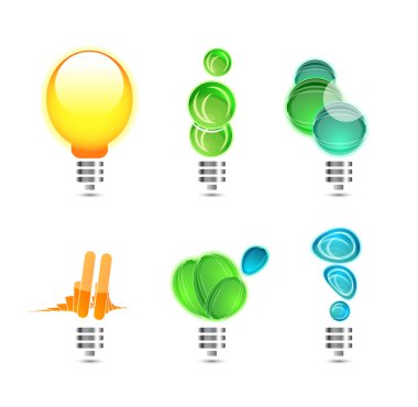 Abstract glass light bulb concepts clipart