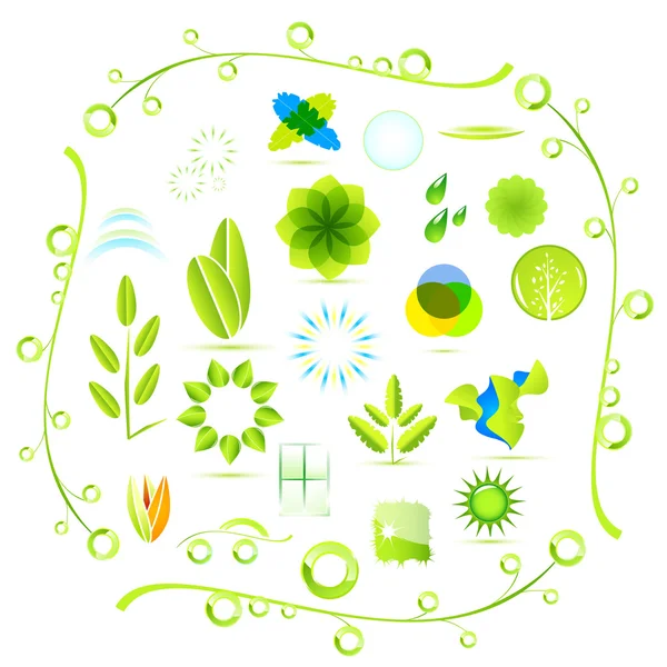 Vector eco nature icons — Stock Vector
