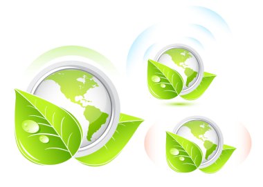 Global leaf green concept clipart