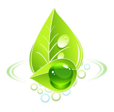 Global leaf green concept clipart