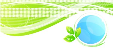 Global leaf green concept clipart