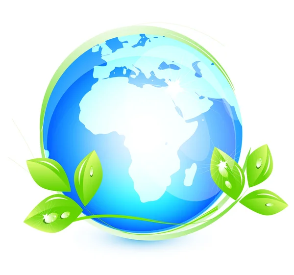 Conceito global de folha verde — Vetor de Stock