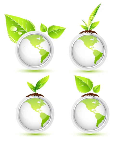 Глобальна концепція зеленого листя — стоковий вектор