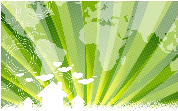 Grön eko karta bakgrund绿色生态地图背景 — 图库矢量图片
