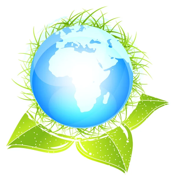 Küresel yaprak yeşil kavramı — Stok Vektör
