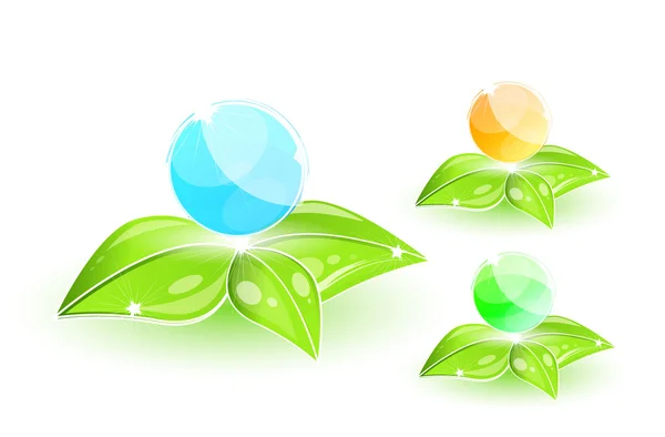Global leaf green concept — Wektor stockowy