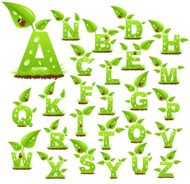 Nature alphabet clipart