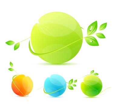 Global leaf green concept clipart