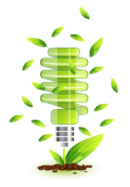 Nature light bulb icon clipart