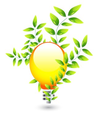 Nature light bulb icon clipart